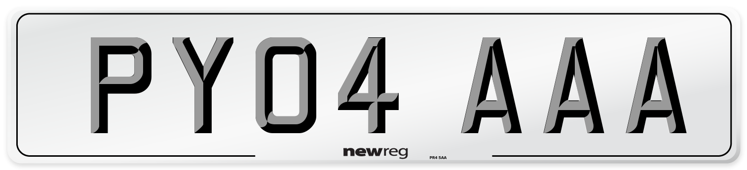 PY04 AAA Number Plate from New Reg
